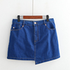 N34 Female half-length skirt 2019 Spring and summer new pattern Denim skirt Solid A word skirt Asymmetry Versatile Skirt