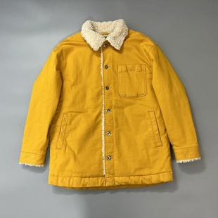 羊羔绒中长款 牛仔棉服秋冬新品 彩牛保暖风衣厚外套 JEANS男士 ABLE