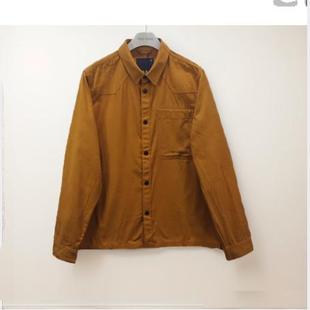 弹力复古翻领纯色长袖 中性款 立体宽松工装 JEANS男女衬衫 衬衣 ABLE