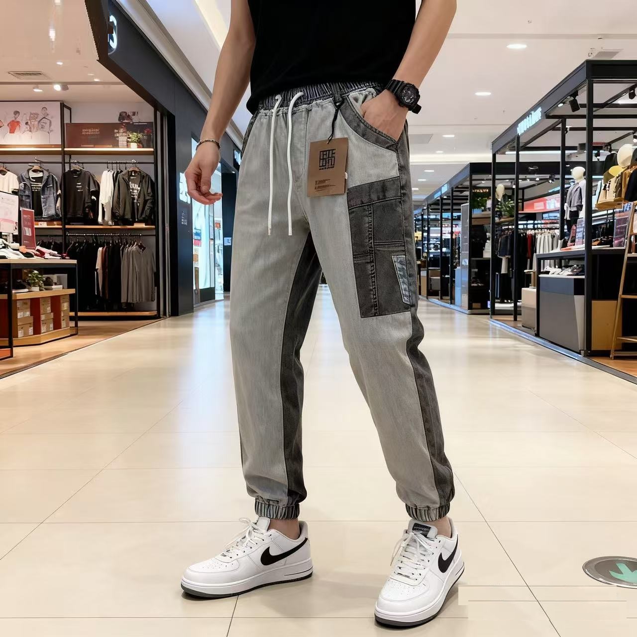 ABLEJEANS男女牛仔裤灰牛运动裤
