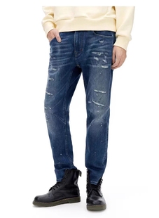 JEANS男士 直筒休闲男裤 牛仔裤 立体大v复古水洗修身 春秋新款 ABLE