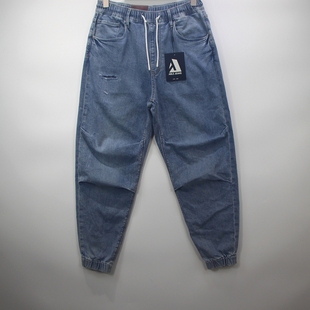 秋季 运动牛仔裤 新品 立体滑板裤 ABLE 复古水洗束脚休闲裤 JEANS男士