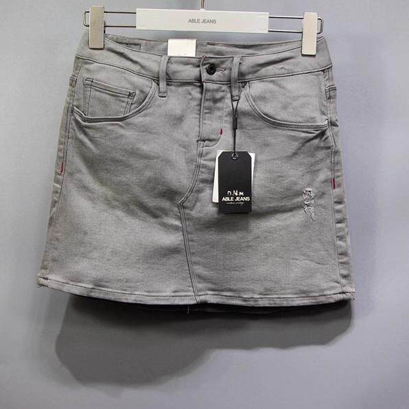 ABLEJEANS半身裙A字裙灰牛短裙