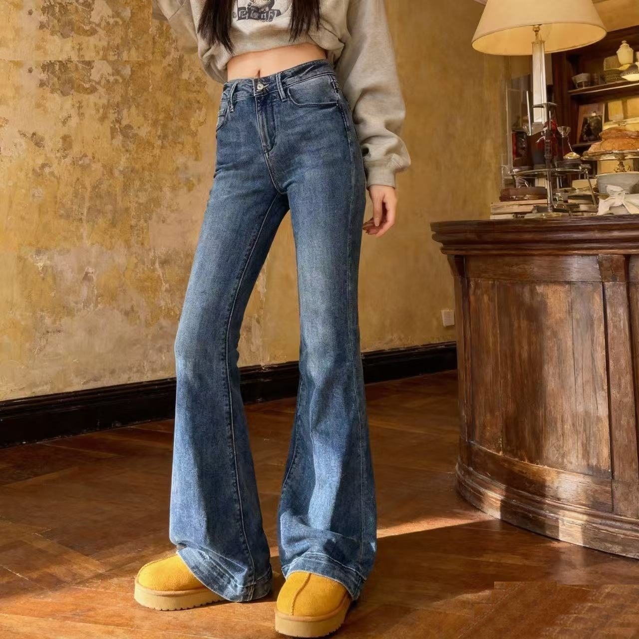 ABLEJEANS女牛仔裤喇叭裤休闲裤