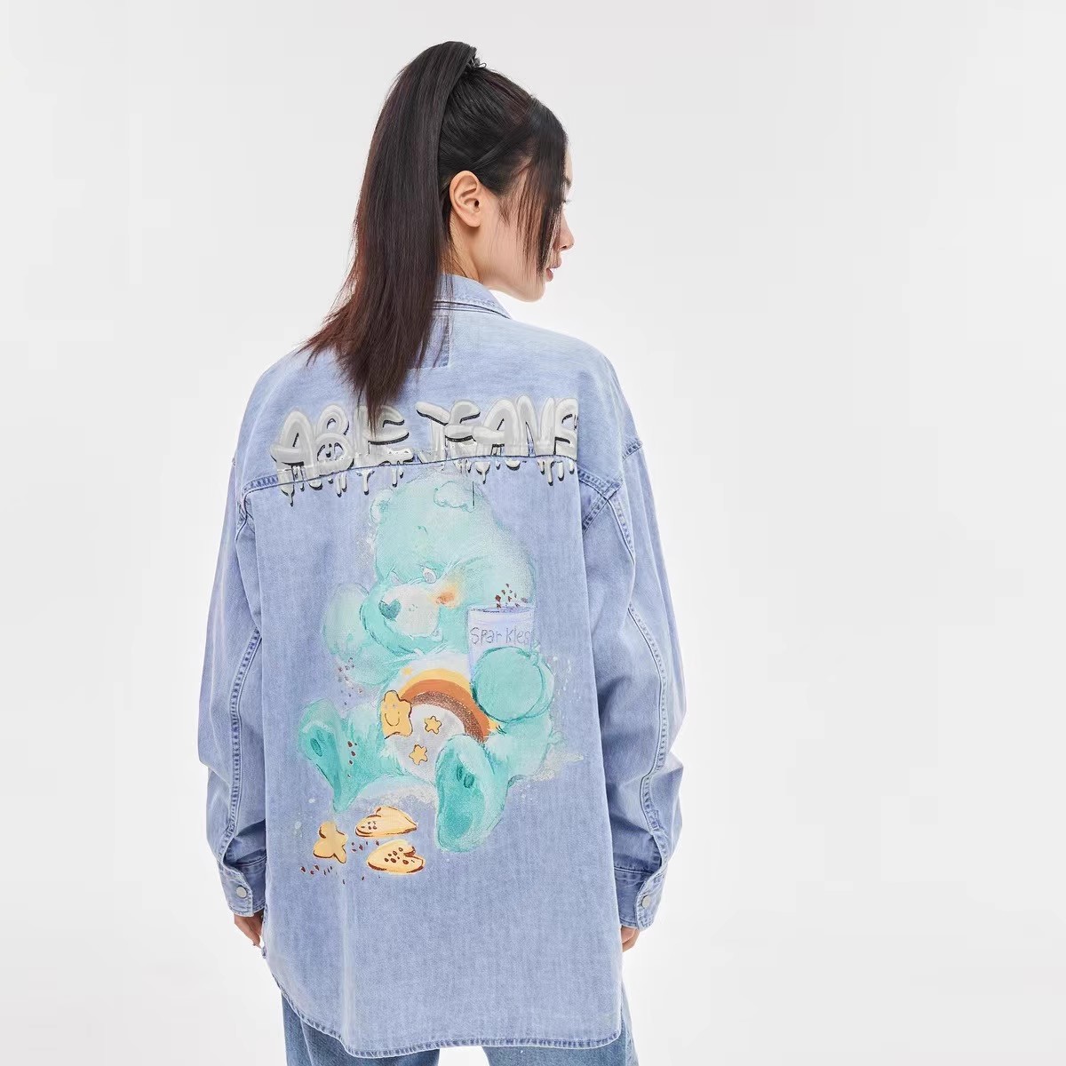 ABLEJEANS翻领长袖休闲衬衫