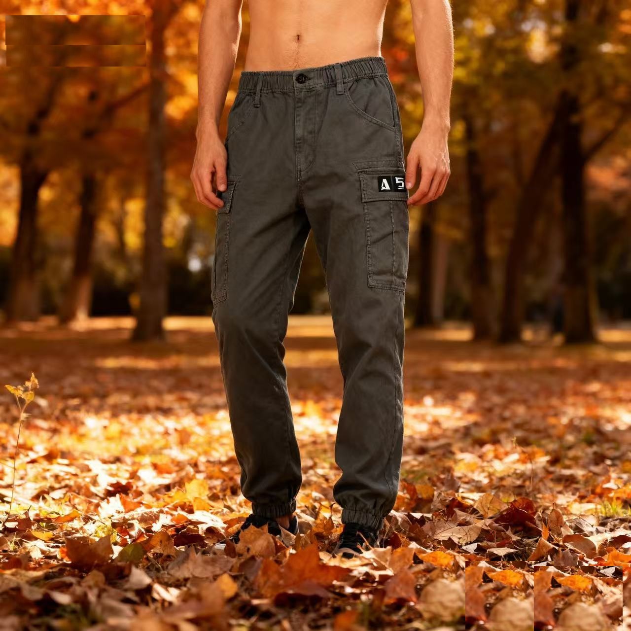 ABLE JEANS男士工装裤25秋新品立体多口袋束脚复古潮流九分休闲裤