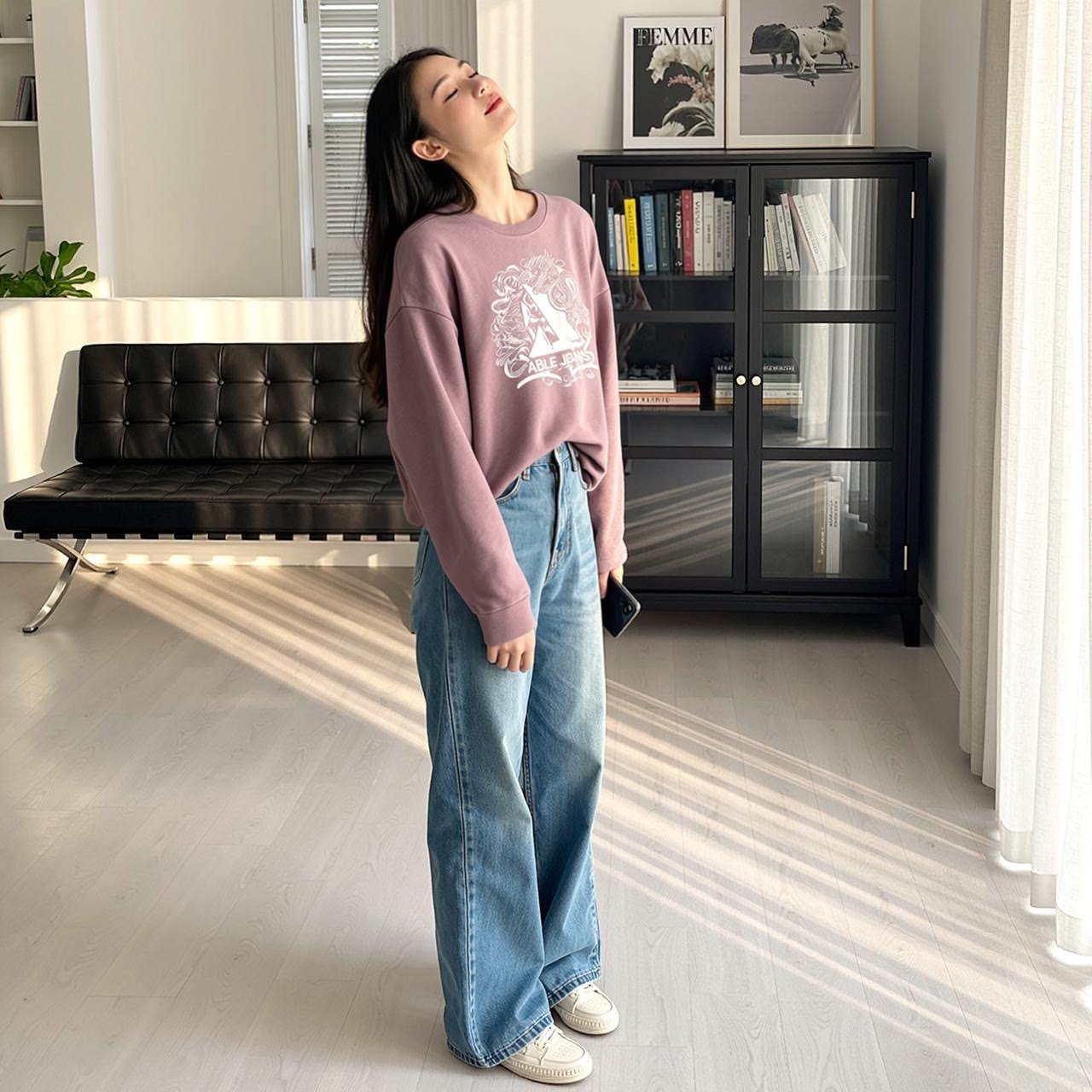 ABLEJEANS女卫衣宽松针织上衣