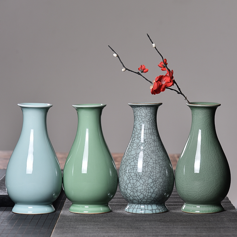 大号青瓷家用供佛中式风台面花器