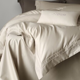 厂家直发【漫野观夏】裸睡亲肤阿瓦提长绒棉四件套纯棉小奢绸床品