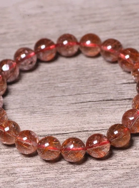 上新新款红铜发晶手链顺发晶男女时尚大气转运单圈手串