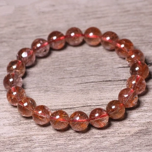 上新新款红铜发晶手链顺发晶男女时尚大气转运单圈手串