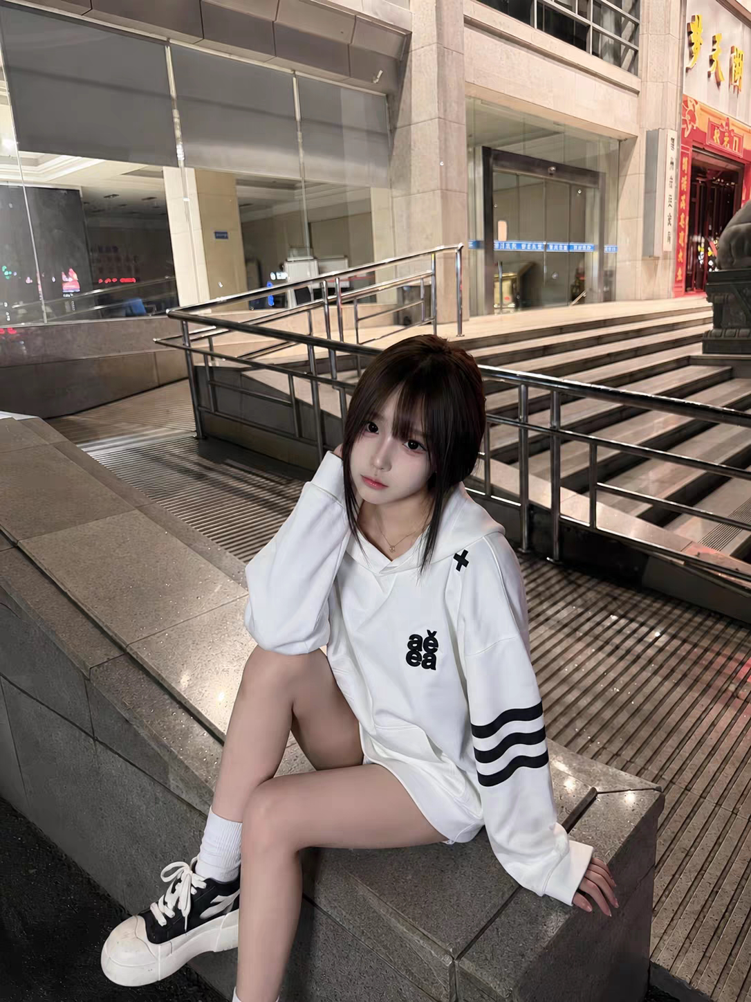 2026秋季新款撞色连帽卫衣女休闲运动套装
