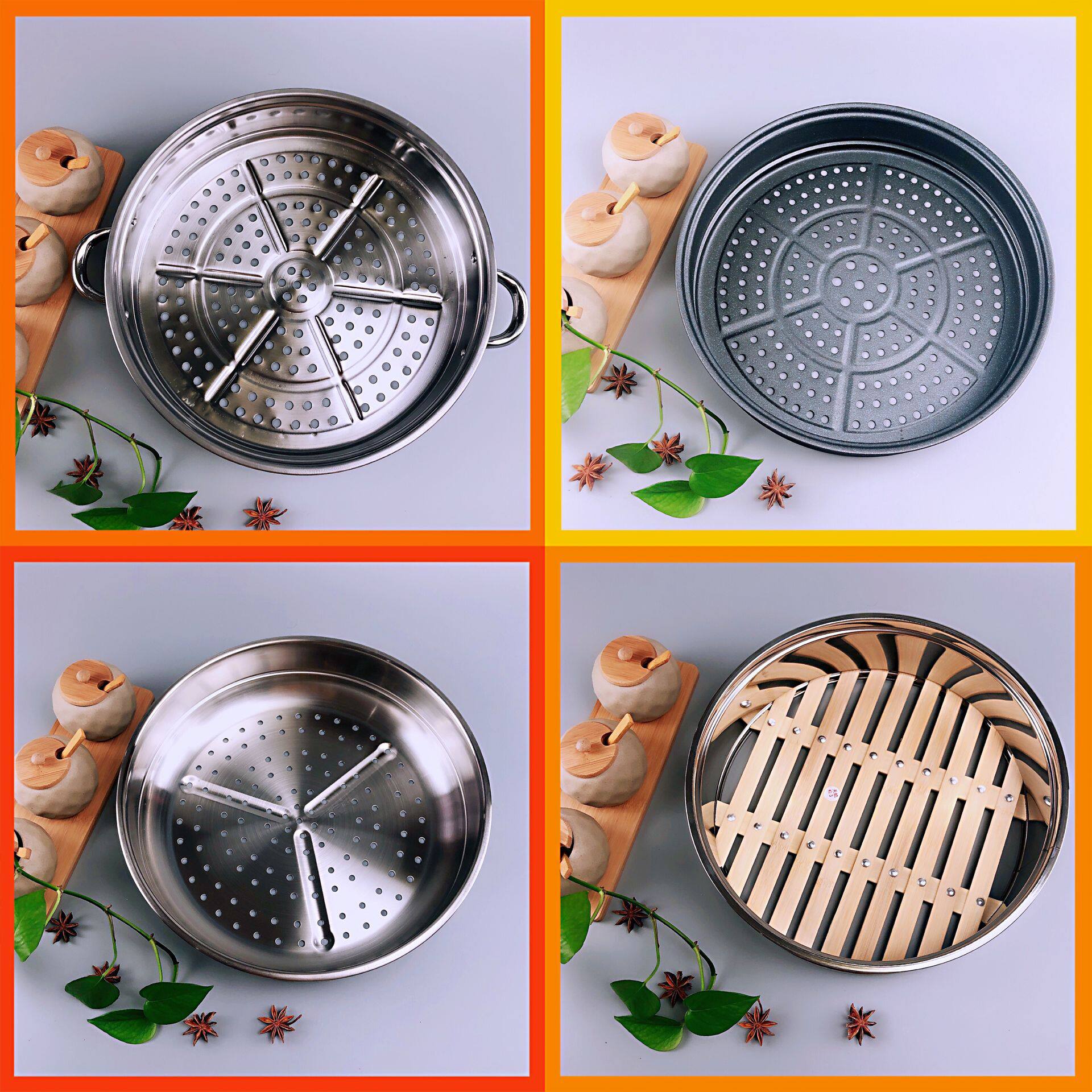 养生铁锅岩铸锅不锈钢蒸笼麦饭石蒸屉32CM家用蒸格30CM蒸锅黑金刚在类目 厨房/烹饪用具, 烹饪用具, 锅具/煲/烧水壶, 蒸格中 - 来自Buy2taobao.com提供专业的淘宝代购服务