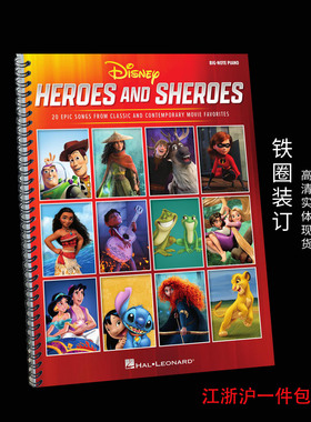 迪士尼简易钢琴谱 Disney Heroes and Sheroes Big-Note Piano