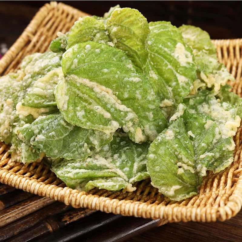 紫香酥翠叶裹粉桑叶酒店餐厅会所特色菜油炸美食108克*24包整箱