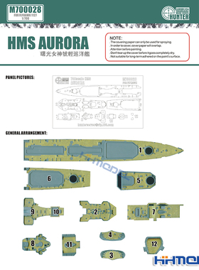 恒辉 猎人 M700028 1/700 曙光女神号 甲板遮盖纸 配鹰翔1127