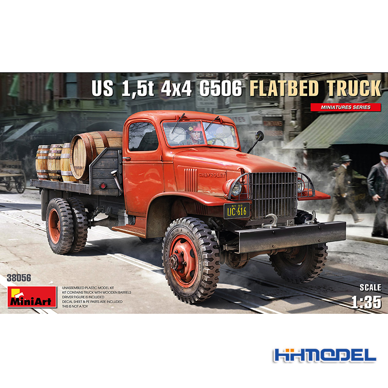 恒辉模型 MiniArt 38056 1/35 1.5吨 4*4 G506 平板卡车 拼装模型