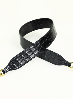 定制H家KELLY凯丽25 28 32包包改造宽包带黑色鳄鱼纹牛皮单肩肩带