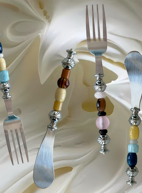 树的岛Tree不锈钢餐叉黄油刀原创串珠餐具家用高级感精致牛油刀叉