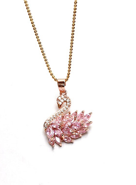 欧美新款锆石天鹅项链