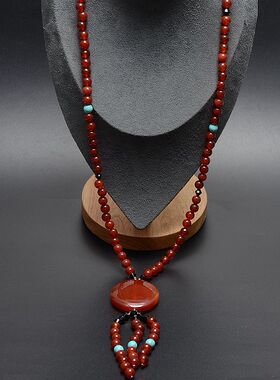 女士高贵个性南红玛瑙毛衣链