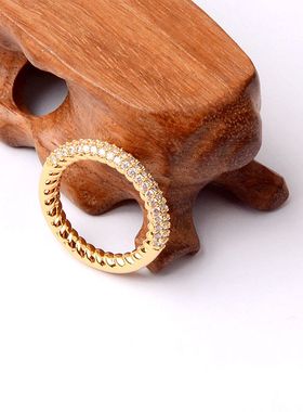 女士欧美白色锆石戒指指环