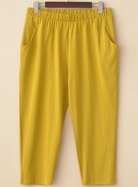 夏季加肥胖mm八分裤女小直筒裤8分宽松大码显瘦休闲裤子薄款200斤