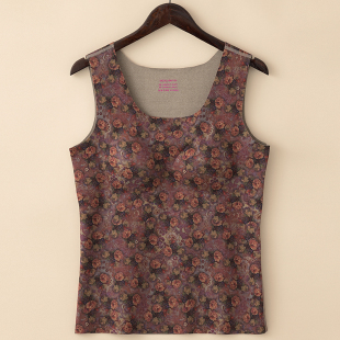 秋冬无痕打底内搭大码 保暖背心内衣女士德绒胖mm带胸垫一体上衣