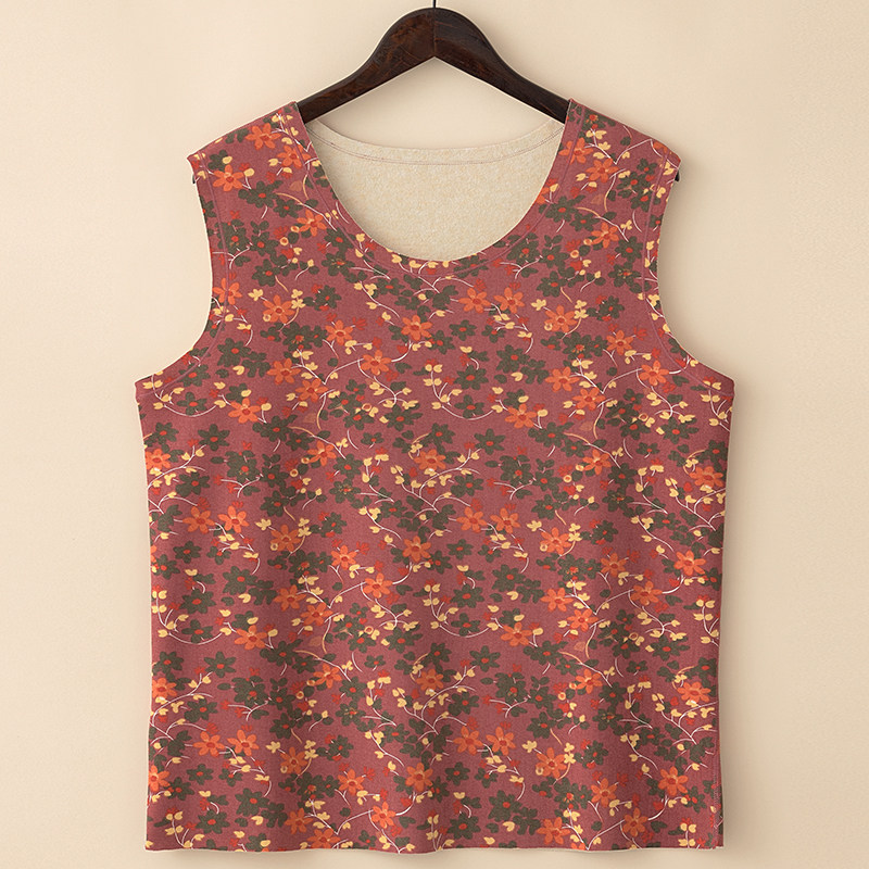 加肥加大码女羊毛蚕丝印花保暖背心中老年人无痕妈妈德绒打底马甲,女士内衣/男士内衣/家居服,保暖背心,淘宝优惠券,粉丝福利购,淘宝优惠卷