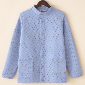 妈妈夹克衫 秋冬大码 中老年纯棉碎花保暖上衣三层夹棉宽松棉袄开衫