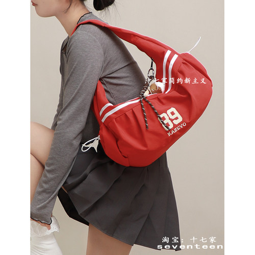 美式运动棒球设计感单肩包包女