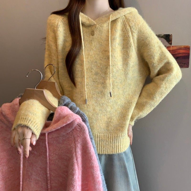 大码女装2025秋冬新款时尚百搭连帽糖果色插肩袖套头长袖上衣毛衣,女装/女士精品,大码内搭,淘宝优惠券,粉丝福利购,淘宝优惠卷