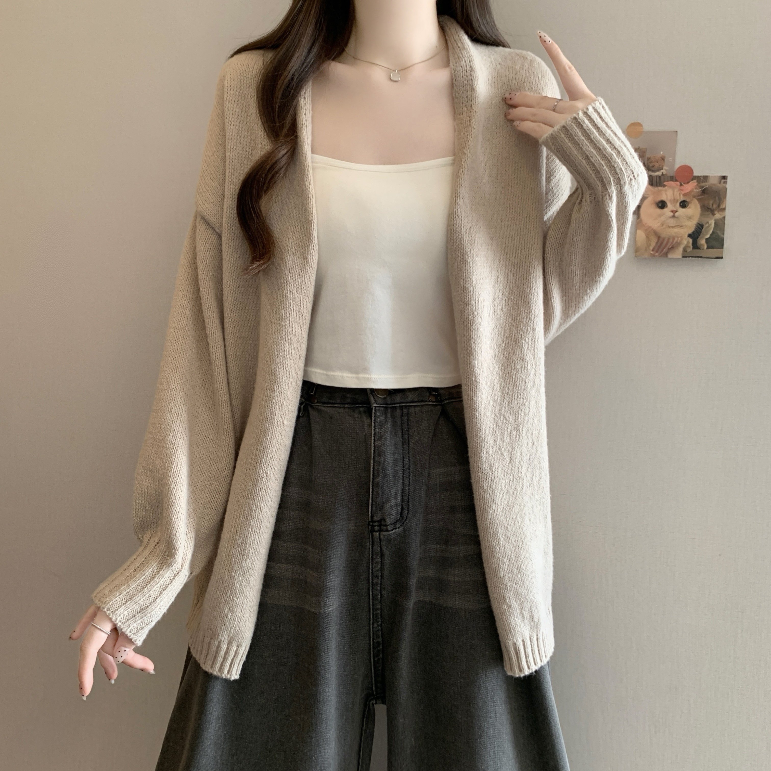 大码女装2025秋冬新款宽松慵懒风针织衫外套胖MM软糯毛衣外披开衫,女装/女士精品,毛针织衫,淘宝优惠券,粉丝福利购,淘宝优惠卷