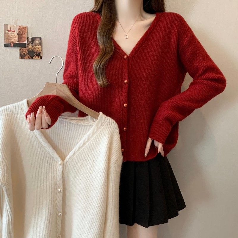大码女装2025秋季新款胖MM时尚宽松百搭V领简约针织长袖开衫毛衣,女装/女士精品,大码内搭,淘宝优惠券,粉丝福利购,淘宝优惠卷