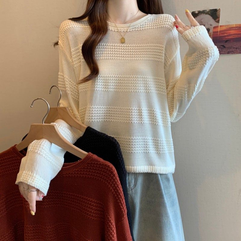 大码女装2025秋季新款时尚百搭圆领落肩袖宽松长袖上衣针织衫毛衣,女装/女士精品,大码内搭,淘宝优惠券,粉丝福利购,淘宝优惠卷