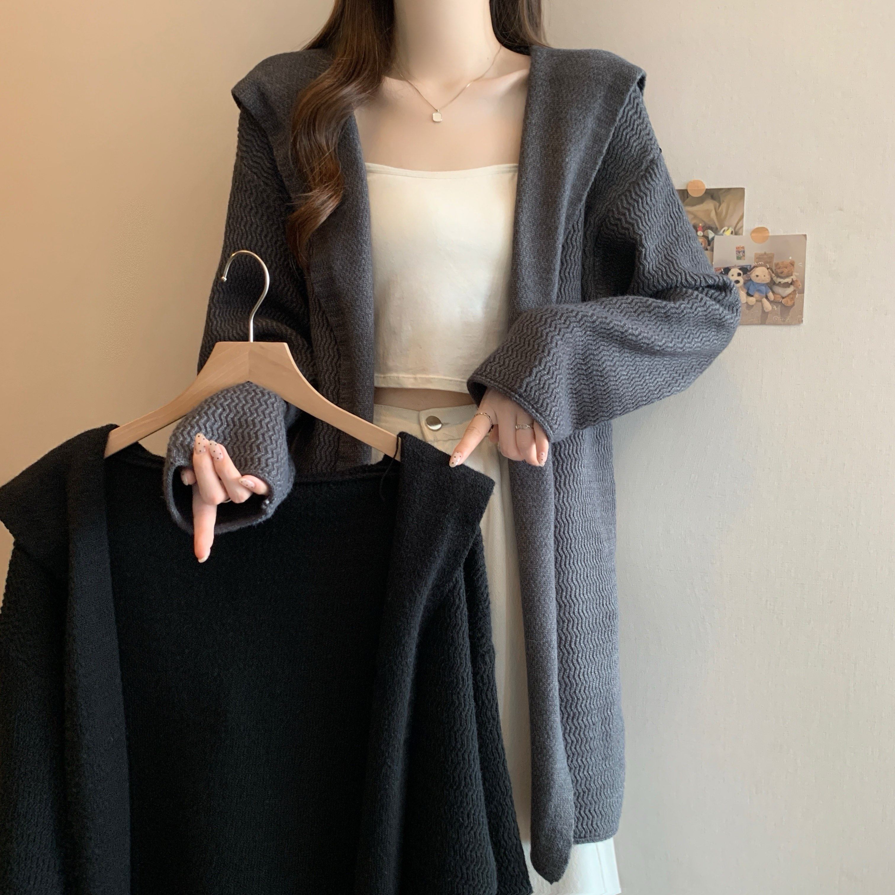 大码女装2025秋冬新款中长款连帽毛衣外套胖MM宽松慵懒风针织开衫,女装/女士精品,大码内搭,淘宝优惠券,粉丝福利购,淘宝优惠卷