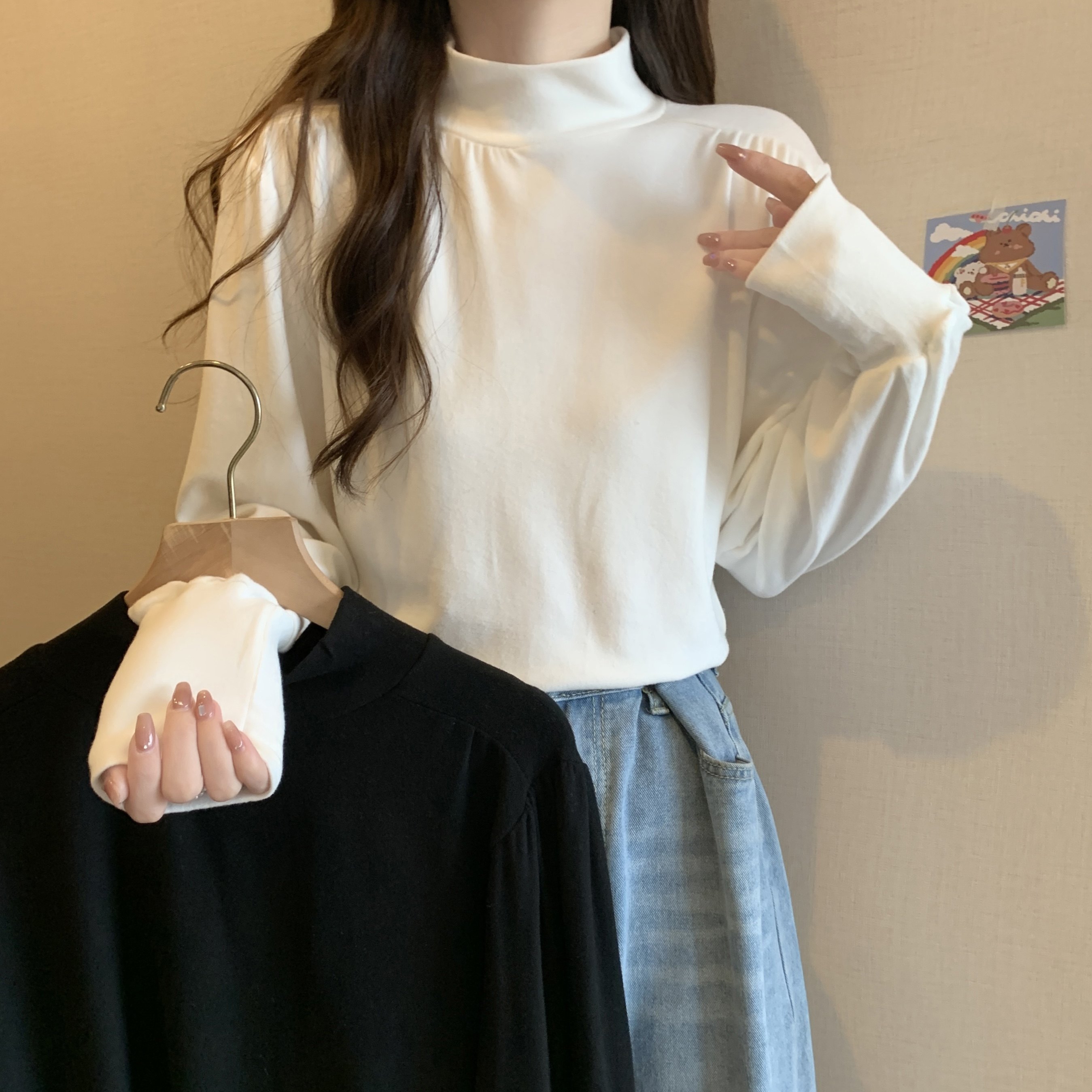 大码女装2025秋冬新款胖MM半高领打底衫时尚内搭加厚长袖磨毛上衣,女装/女士精品,大码内搭,淘宝优惠券,粉丝福利购,淘宝优惠卷