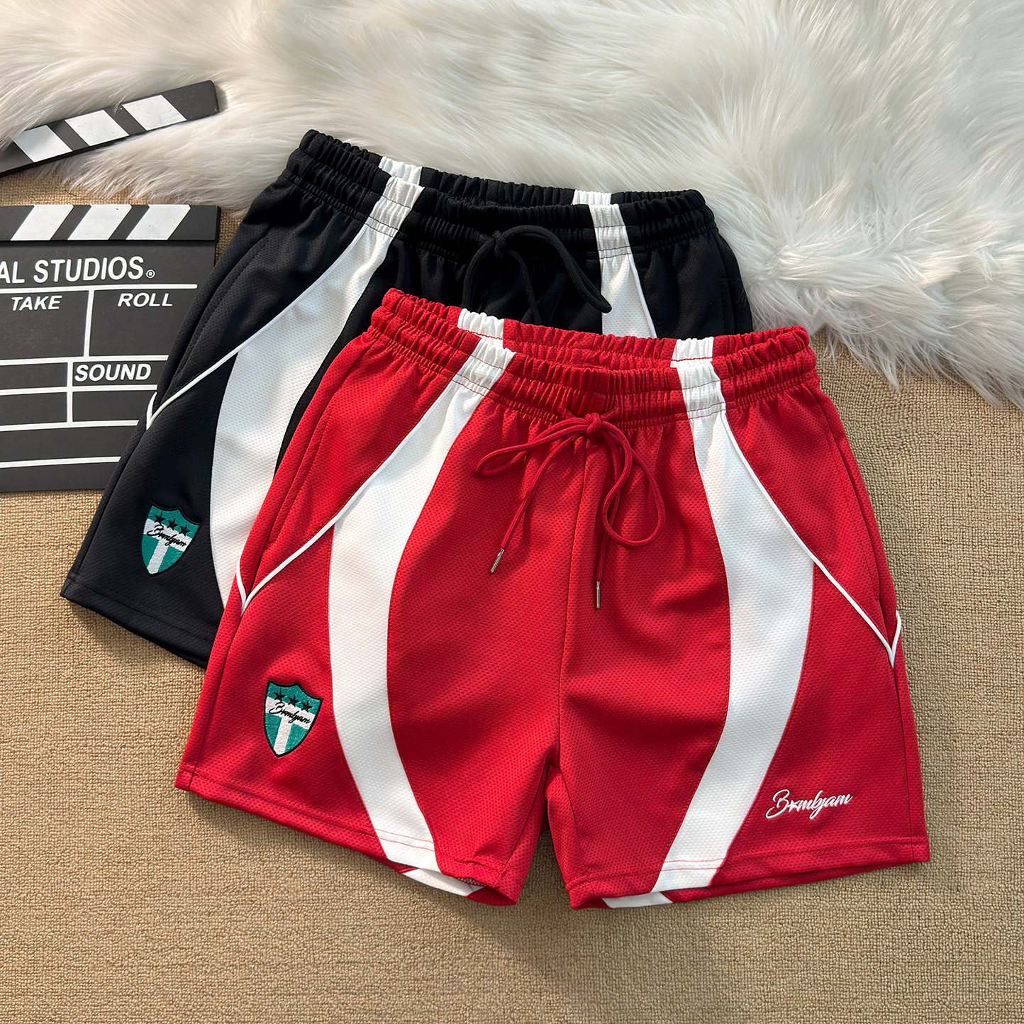 轻奢潮流拼接撞色速干短裤男宽松休闲四分裤篮球裤运动中裤健身裤,男装,短裤,淘宝优惠券,粉丝福利购,淘宝优惠卷