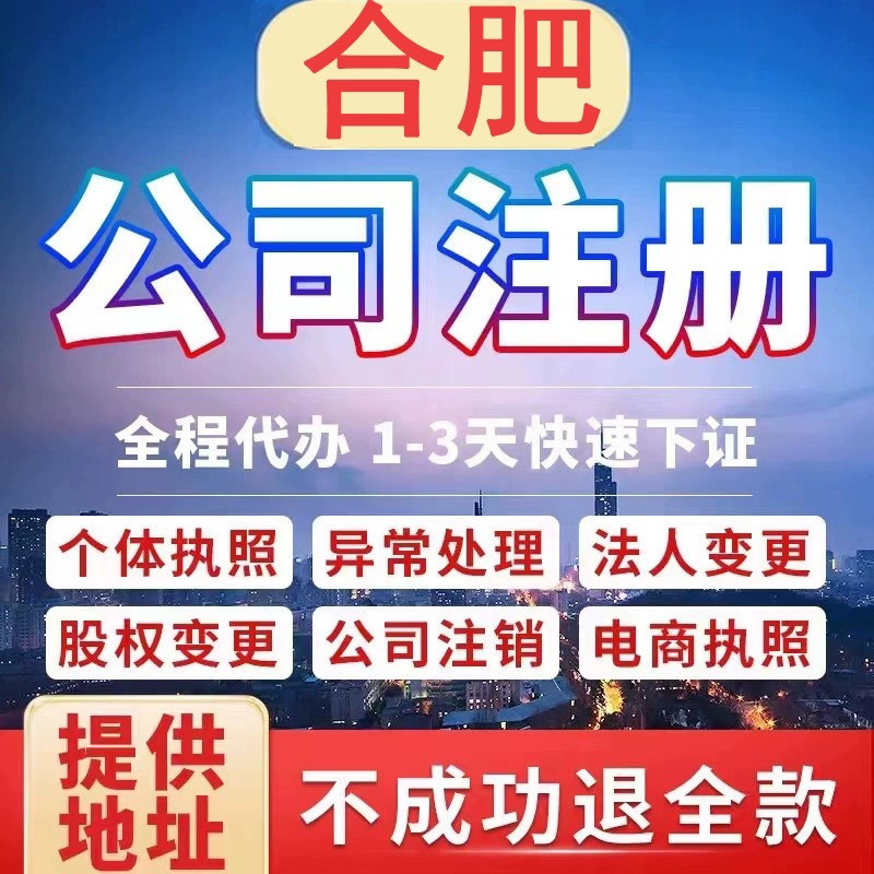 合肥公司注册代理记账工商营业执照办理开分公司有限合伙企业注销