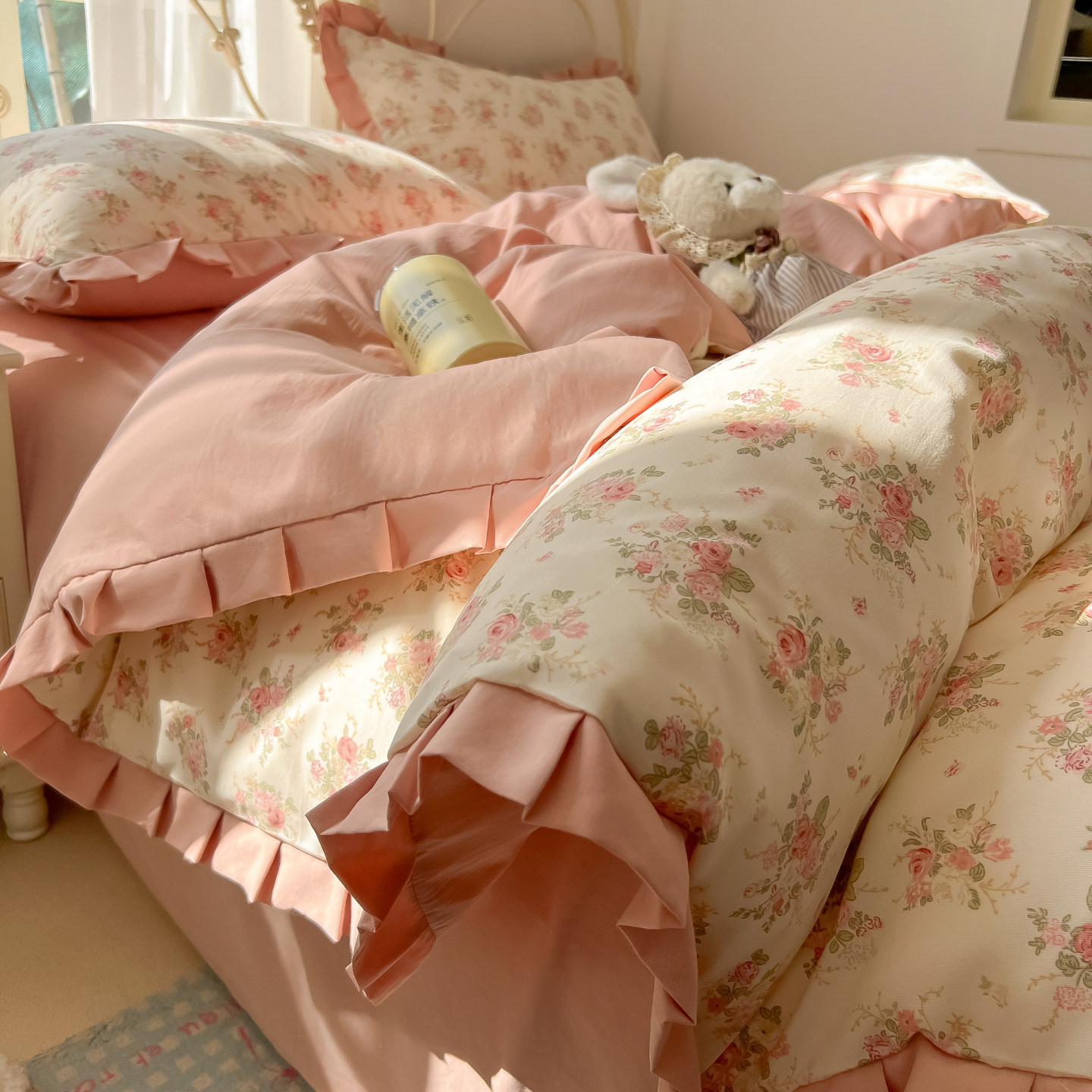 2025新款花边款针织双层纱四件套