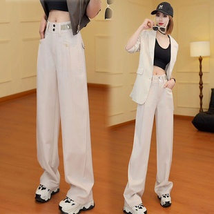 高级感弯刀阔腿牛仔裤女2026春秋新款高腰宽松显瘦时尚百搭休闲裤