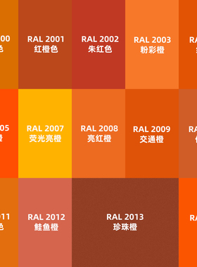 自喷漆劳尔色喷漆RAL2000黄橙色2003粉彩橙2008亮红橙2010信号橙