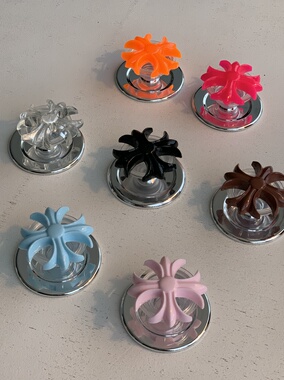 ouchtv原创手工制作巴洛克风格十字花电镀底座磁吸