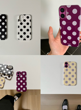 ouchtv原创大波点系列菲林单层超薄磨砂磁吸支架适用于iphone17promax手机壳