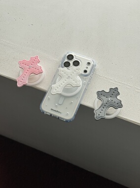 ouchtv原创设计巴洛克风镶钻十字架磁吸磨砂底座支架手机支架