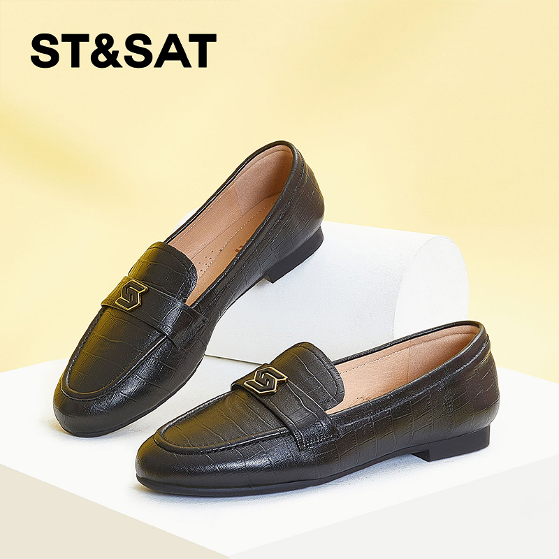 星期六时尚百搭软底通勤乐福鞋女