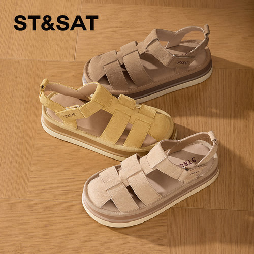 星期六时尚百搭厚底增高罗马凉鞋