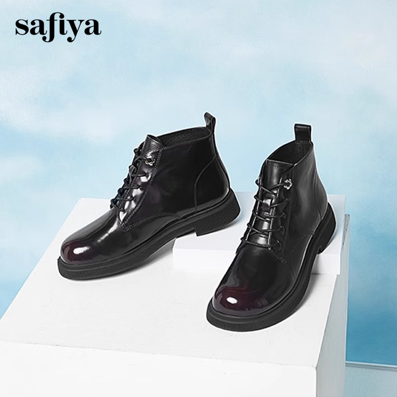 索菲娅简约百搭系带厚底马丁靴