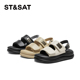 St&Sat 女SSC21150R9 厚底露趾沙滩一字带休闲凉鞋 星期六夏季 新款