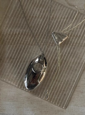 轻奢长款椭圆金属项链小众设计感法风高级毛衣链搭配利器百搭